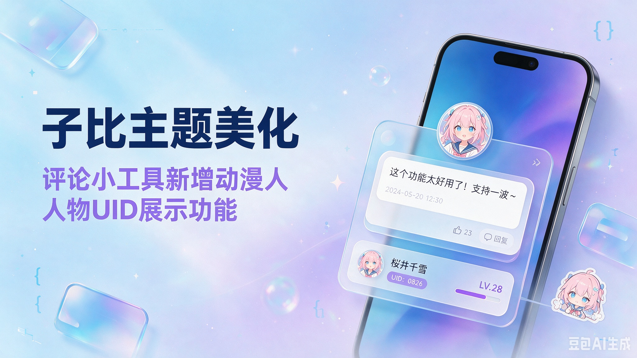 子比主题美化 – 评论小工具新增动漫人物 UID 展示功能-闲云笔记
