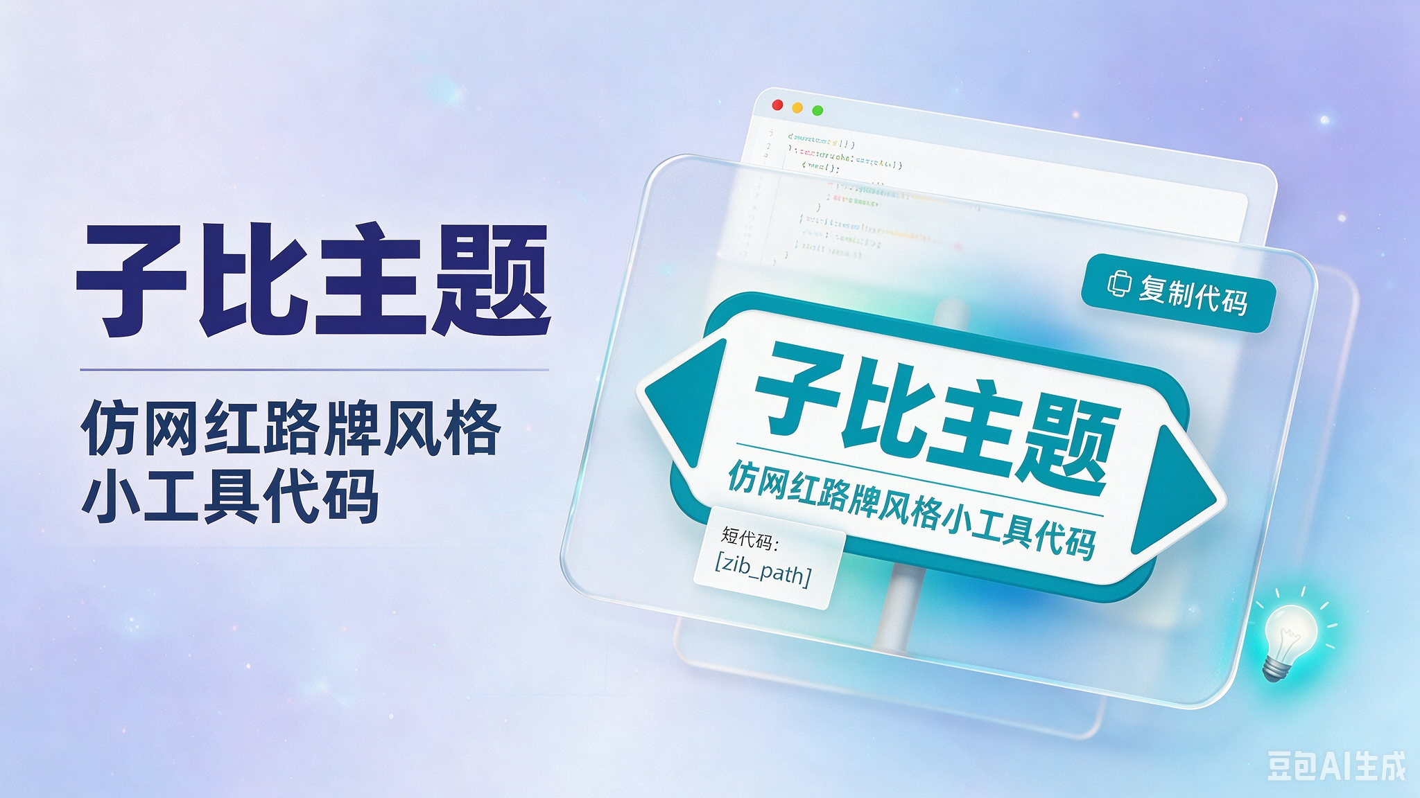 子比主题 – 仿网红路牌风格小工具代码-闲云笔记